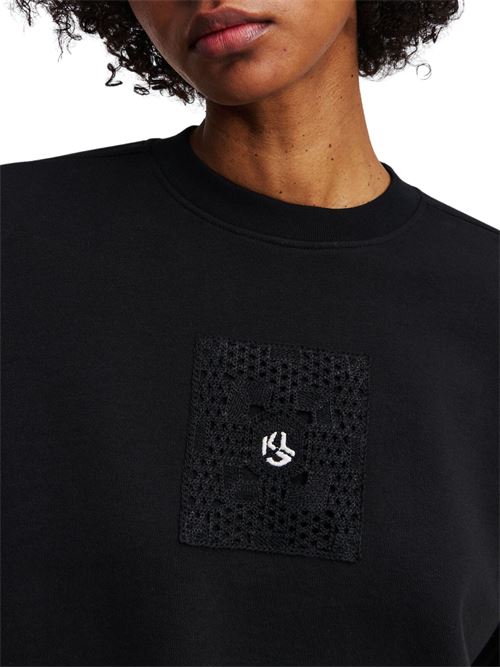 Felpa donna nera in cotone Karl Lagerfeld jeans | A2W20018999